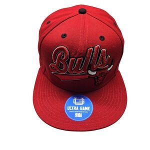 Chicago Bulls Hat Cap Snap Back Mens One‎ Size Red NBA Basketball Ultra Game